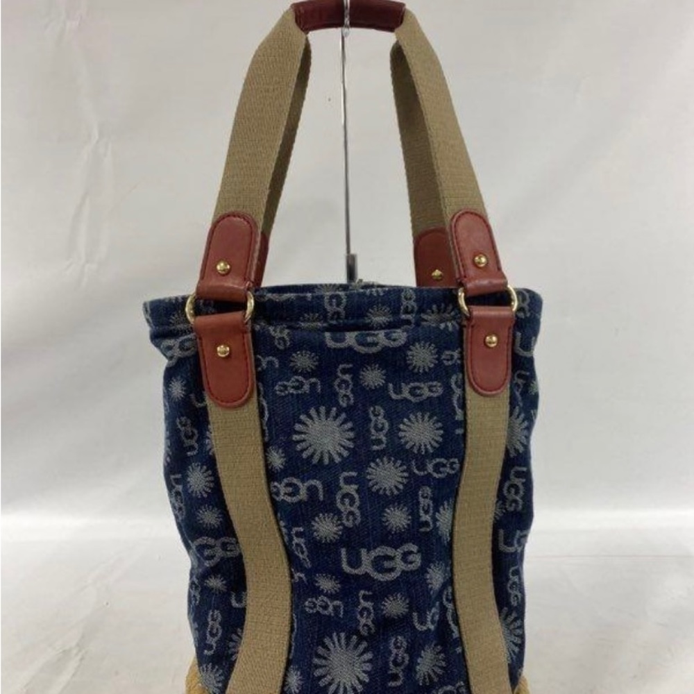 Ugg Women’s Jacquard Espadrille Dark Denim Leather Bucket Bag